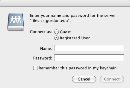 Authenticate dialog